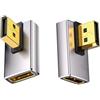 Duttek Adattatore Displayport 1.4 8K a 90 gradi, adattatore Displayport ad angolo sinistro e destro, 32,4 Gbps, adattatore DisplayPort maschio a femmina (8K/60Hz, 4k/144Hz) per PC, laptop, confezione