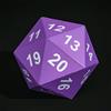 KSNDie D&D, dadi in schiuma D20, 80 mm, 20 lati, viola, con sacchetto con coulisse per giochi di ruolo