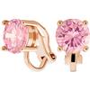 Bling Jewelry Orecchini A Clip Con Zirconi Cubici Rotondi Taglio Brillante Rosa 2CT Solitario Per Donne Placcati In Oro Rosa Su Ottone