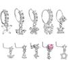 Yolev 10 anelli da naso pendenti da donna, 20 g, in argento, a forma di L, orecchini per naso con ciondolo in zirconia cubica, piercing indiano, orecchini per cartilagine da donna