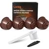 Lictin - Capsule per filtri di caffè, ricaricabili e riutilizzabili, per caffettiera Dolce Gusto, per più di 150 usi, 3 confezioni 3 pack Negro marrone