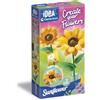 Clementoni Idea - Create your Flowers Sunflower, Kit Creativo per Realizzare 2 Girasoli in Carta Crespa, Gioco Creativo per Bambini 7+ Anni, Made in Italy, 18347
