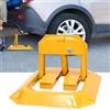Eulenke Bloccaggio parcheggio 1 pezzo di blocco parcheggio con 3 chiavi, staffa di parcheggio pieghevole con 4 viti di espansione, universale blocco parcheggio dissuasore bloccabile in metallo giallo