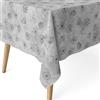 ECOMMERC3 Tovaglia antimacchia resinata cotone quadrata 140x140 Leon Grigio | Per il tavolo quadrato, respinge i liquidi, mano di tessuto, lavabile in lavatrice a freddo