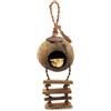 SunGrow Crested Gecko, Snake & Ball Python Coco Hut, Treat & Food Dispenser, Climbing Portico, Nascondere, ideale per rettili, anfibi (con scala)