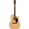 Fender CD-60SCE Chitarra Elettro-Acustica Dreadnought, Adatta a Principianti e Intermedi, Tastiera in Noce, Naturale, Include Lezioni Virtuali Gratuite