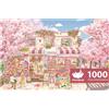 MOMIBOOK Puzzle per adulti Puzzle da 1000 pezzi di strade piene di fiori di ciliegio, immagine pittorica difficile impegnativo puzzle difficile impossibile, giocattoli divertenti e giochi regali di