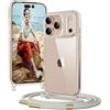 OLEPHY Trasparente Cover con Cordino per iPhone 17 Pro 6,3'', Beige