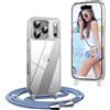 OLEPHY Trasparente Cover con Cordino per iPhone 17 Pro 6,3'', Blu