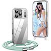 OLEPHY Trasparente Cover con Cordino per iPhone 17 Pro 6,3'', Verde Matcha