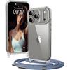 OLEPHY Trasparente Cover con Cordino per iPhone 17 Pro 6,3'', Blu