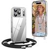 OLEPHY Trasparente Cover con Cordino per iPhone 17 Pro Max 6,9'', Nero