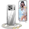 OLEPHY Trasparente Cover con Cordino per iPhone 17 Pro 6,3'', Beige