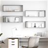 Generico Mensole Parete Cubo 4pz Grigio Cemento 80x15x26,5cm Multistrato,Mobili,Scaffalature,Scaffali e mensole per pareti-807119