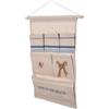 BAZEITFLOW Organizer da Parete Design Elegante e Funzionale Beige Tasche Multiple e Borsa Portaoggetti Sospesa Lino Traspirante per Casa e Bagno