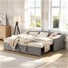 BRILVERDE Divano Letto Matrimoniale 90x200/180x200 cm, Divano Letto Estensibile a 2 Posti in Velluto Grigio, Letto Salvaspazio con Rete a Doghe per Soggiorno, Camera e Ospiti