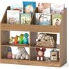 COSTWAY Libreria Montessoriana Porta Libri per Bambini, Scaffale Multifunzione con 4 Cubi e 4 Scomparti, Anti-ribaltamento, Salvaspazio per Cameretta e Stanza dei Giochi, 90x34x80 cm (Naturale)