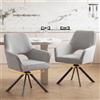 Ckaff Set di 2 Sedie Sala da Pranzo, Sedie da Pranzo Girevole 360° in Velluto, Sedie Imbottite con Braccioli Sala da Pranzo, Sedie Cucina per Sala da Pranzo Cucina Soggiorno, Grigio chiaro