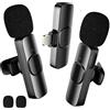 BYbrutek 2 microfoni wireless Lavalier per iPhone e iPad, mini microfono per registrazione video/podcast, interviste, YouTube, TikTok e Vlogging (Ricevitore di fulmini)