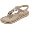 Generic Scarpe Zeppa Donna Sandali Bassi Comode Eleganti Sandali da Donna Nuovi Estivi Comodi Alla Retrò Stile Etnico Leggero da Spiaggia Per Le Vacanze Con Bassi Gioiello Sandalo (Beige 40)