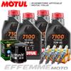 Motul + Hiflo + NGK Tagliando HONDA CBR 900 RR Fireblade 1994 1995 (4 7100 10W40 + Filtro + candele)