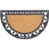 matches21 HOME & HOBBY Tappetino in cocco per interni ed esterni, in fibra di cocco, 45 x 75 cm, telaio decorativo semicircolare naturale, per porta di casa, corridoio, giardino