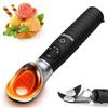 MQFORU Paletta per gelato riscaldata, paletta per gelato elettrica ricaricabile con display LED, calore portatile a 4 livelli 40-70° C, 2500 mAh per gelato duro, adatta per lavastoviglie (Nero)