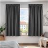 Deconovo Tende Oscuranti per Interni con Fettuccia, Termiche Isolanti - 3 Modi di Montaggio, per Camera da Letto e Soggiorno, 2 Pannelli 140x145 cm, Grigio Scuro, Certificato OEKO-TEX