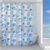 GEDY G-Orbita Tenda Doccia, Tenda Doccia 240X200, Realizzata in Tessuto peva, Finitura Azzurra, Design R&S Gedy, Tenda per Doccia provvista di 12 Anelli, 2 Anni di Garanzia