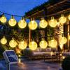 Hqynss Luci Solari Esterno, 2x15M 120 LED Catena Luminosa Solare Impermeabile IP65, 8 Modalità Luci Cristallo Sfera per Giardino, Terrazza, Albero, Cortile, Feste (Bianco Caldo)
