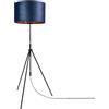 Paco Home Lampada Da Terra Salotto Altezza Regolabile 121,5 A 176,5 cm Interruttore Treppiede Velour Paralume Monocolore Cavo 2,5m E27