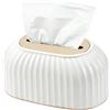 YILANJIN Sollevamento automatico Porta Fazzoletti, Scatola per Fazzoletti Sala da Pranzo, Righe Dispenser per Tessuti Viso, Tovaglioli, per Bagno Scrivania Controsoffitti Vanità Camera Letto Comodini (Bianco)