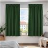 Deconovo Tende Oscuranti con Fettuccie per Interni 2 Pezzi, 132x138 CM, Isolamento Termico e Acustico, Tessuto Resistente e Opaco, Certificato OEKO-TEX, per Camera da Letto e Soggiorno, Verde Scuro