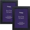 Hampton Frames OXFORD OXF57NGX-2PK - Cornice portafoto in acrilico (non in vetro), 13 x 18 cm, confezione da 2, colore: nero