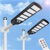 Aigostar- 2Pz 300W Lampione Solare da Esterno con Sensore di Movimento, Telecomando, Impermeabile IP65, 3000LM Luce Fredda 6500K, Lampioni Solari LED per Giardino, Cortile, Strada,Non Include il Palo
