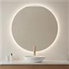 Inbagno Specchio Bagno Tondo LED 60 cm Retroilluminato - Diametro 60 cm Luce Naturale 4500K - Specchiera Circolare Design Moderno IP67 - Alta Luminosità