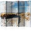 murando - Paravento Decorativo Monofacciale Mare 225x172 XXL 5 Pannelli Divisori - Stampa su un Lato su Tela in TNT - Separe Divisorio per la Casa Simpatici Legno - Collage c-C-0055-z-c