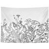 Ulticool - Appeso a Parete Decorazione - Natura Fiori Retrò Vintage Nero Bianca - 200 x 150 cm Grande Murale Manifesto - Accessori Casa Soggiorno Camera da Letto Soffitto