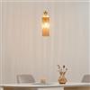 KOSILUM - Lampada a sospensione dorata in vetro ambrato e scanalato, Leonora, luce bianca calda, illuminazione soggiorno, camera da letto, cucina, corridoio, E14, IP20