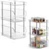 Mujiluxe Organizer per lavello, a 3 ripiani, sotto il lavandino, trasparente, per bagno, cucina, ufficio