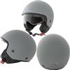 A-Pro Casco Jet Scooter Moto Omologato ECE 22-06 Visiera Parasole Grigio Opaco XS