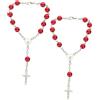 HOLIDYOYO Rosario per Auto Specchietto Retrovisore Croce in Metallo Rosso, Set 2 Pezzi, Decorazione Religiosa Uomo Donna, Accessorio Interni Veicolo per Spiritualità e Stile Stili Multipli