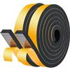 LIKERAINY Striscia di Tenuta in Gomma 19x8mm Striscia di Schiuma per Porte Guarnizioni Finestra Della Nastro Sigillante Anti-Collisione Autoadesivo Antivento Previene Rumori Nero 2 Rotoli 4 Metri