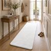 VOUNOT® Tappeto Morbido a Pelo Corto 60x180 cm, per Salotto e Camera da Letto, Lavabile in Lavatrice, con Doppio Sistema Antiscivolo, Stile Moderno, Crema