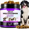 Uocasi Integratori Multivitaminici Per Cani,Pet Daily 15 in 1 Naturale Essenziale Multi Vitamina Compresse con Complesse Bvit | Aiuto con cervello,cuore e funzione articolare- sapore di anatra(75g，30chews)