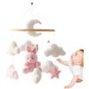 Generico Baby Crib Mobile - Cute Bunny Cot Mobile Per Bambini | Cartoon Baby Bassinet Bunny Mobile Toy Nursery Decorations | Giocattolo Per Cuccioli Di Culla Sospeso Giocattolo Rotazione Per Bambini (Rosa)