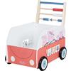 roba Carrello Giocattolo a Spinta Bully Peppa Pig - con Abaco e Ruote - per Imparare a Camminare - Primi Passi - Regalo Compleanno, Natale, Pasqua - Legno Laccato Bianco/Rosa