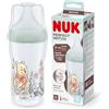 NUK biberon Perfect Match | 3+ mesi | Si adatta al palato del bambino | Controllo della temperatura | Sfiato anti-colica | 260 ml | Senza BPA | Tettarella media in silicone | Disney Winnie the Pooh