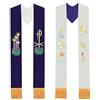 BLESSUME Stola reversibile viola e bianca