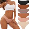 Adorel Mutande Senza Cuciture Intimo Slip Bikini Brasiliana Donna Pacco da 6 Slips Classico S